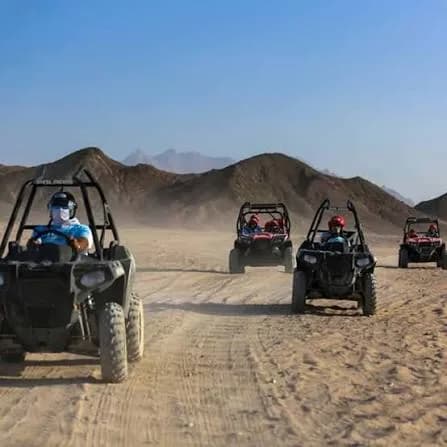 Buggy group on a desert route