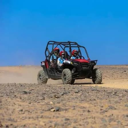 Buggy crossing the open desert